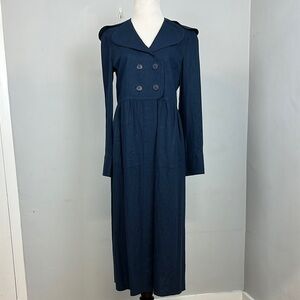 Vintage Inspired Peacoat Double Breasted Lightweight Sz M